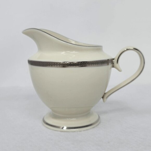 Lenox Presidential Collection Creamer Tuxedo Platinum Ivory Porcelain China - Picture 3 of 12